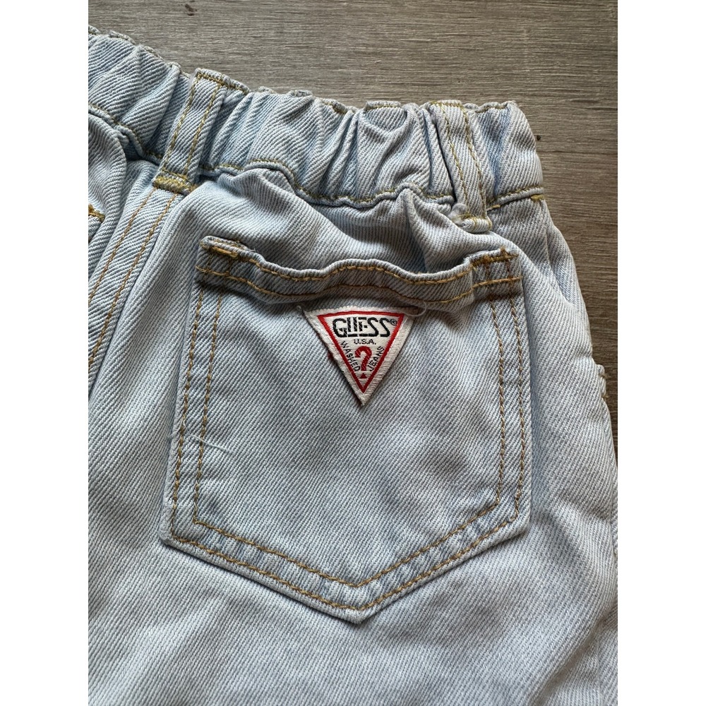 Vintage Baby Guess Light Wash Denim Shorts Size 4Y Button Fly - Picture 7 of 14